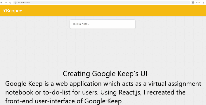 Google Keep Replica Built Using React, Node, and MongoDB